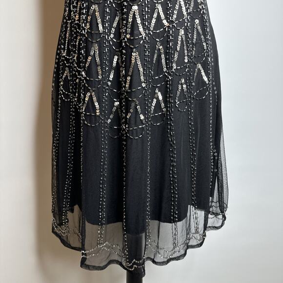 Vintage Grunge Garden Fairy Beaded Sequins Shift Dress Size Large Whimsigoth - Picture 6 of 10